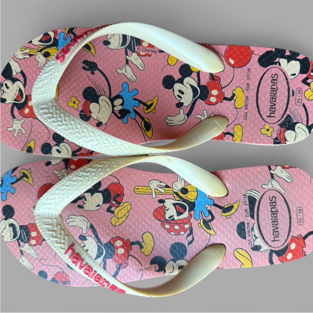 Disney x Havaianas Minnie Mouse Flip Flops Pink Brazil Women’s 5/6 EU 37/38